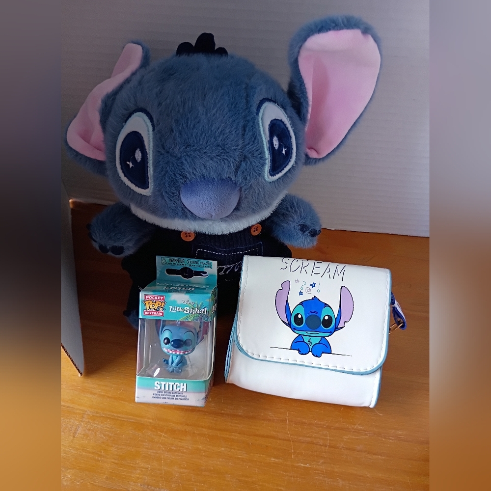 Stitch Plush, Mini Purse, & Keychain Lot - Picture 1 of 6
